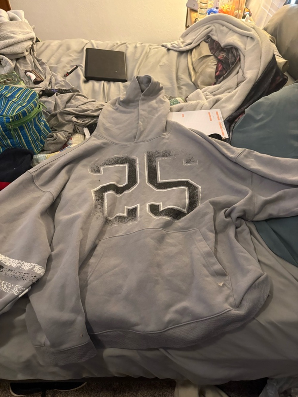 No Boundaries Gray Crewneck Sweatshirt with '25' Graphic